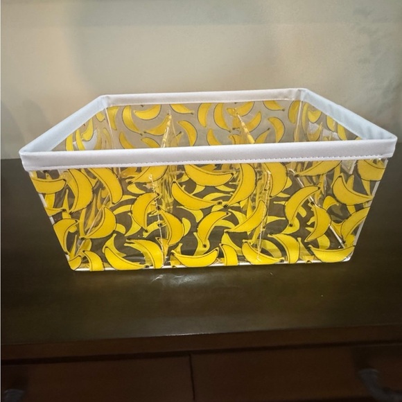 TAYLOR MADISON LG YELLOW  “GO BANANAS”  PRINT VINYL BATHROOM STORAGE - Picture 7 of 7